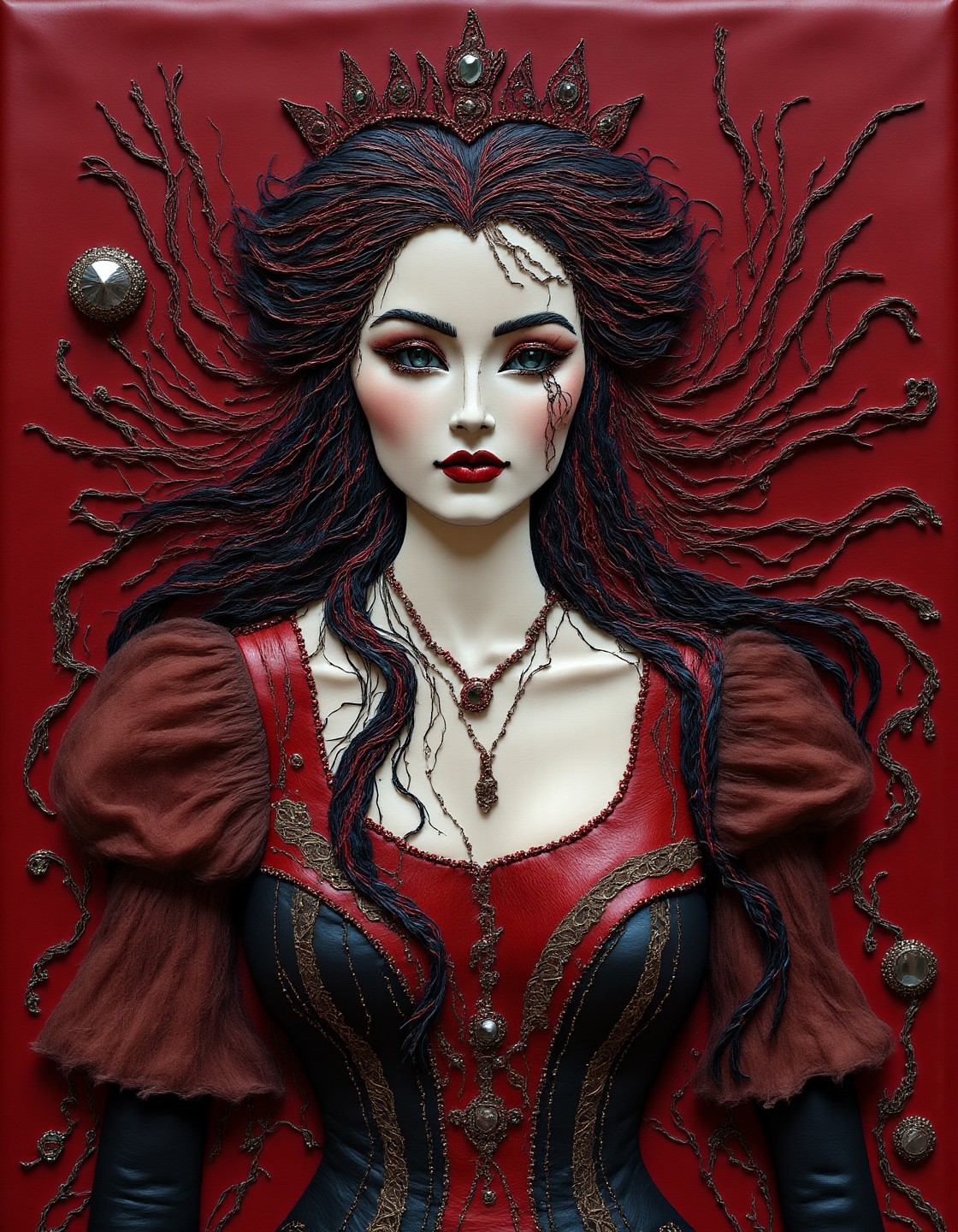 20240819_203333 Red Queen Raging, black tears _lora_leathmm_1.5_ 309873969 c=1 25 0.4 Euler flux1-dev-Q4_0.jpg